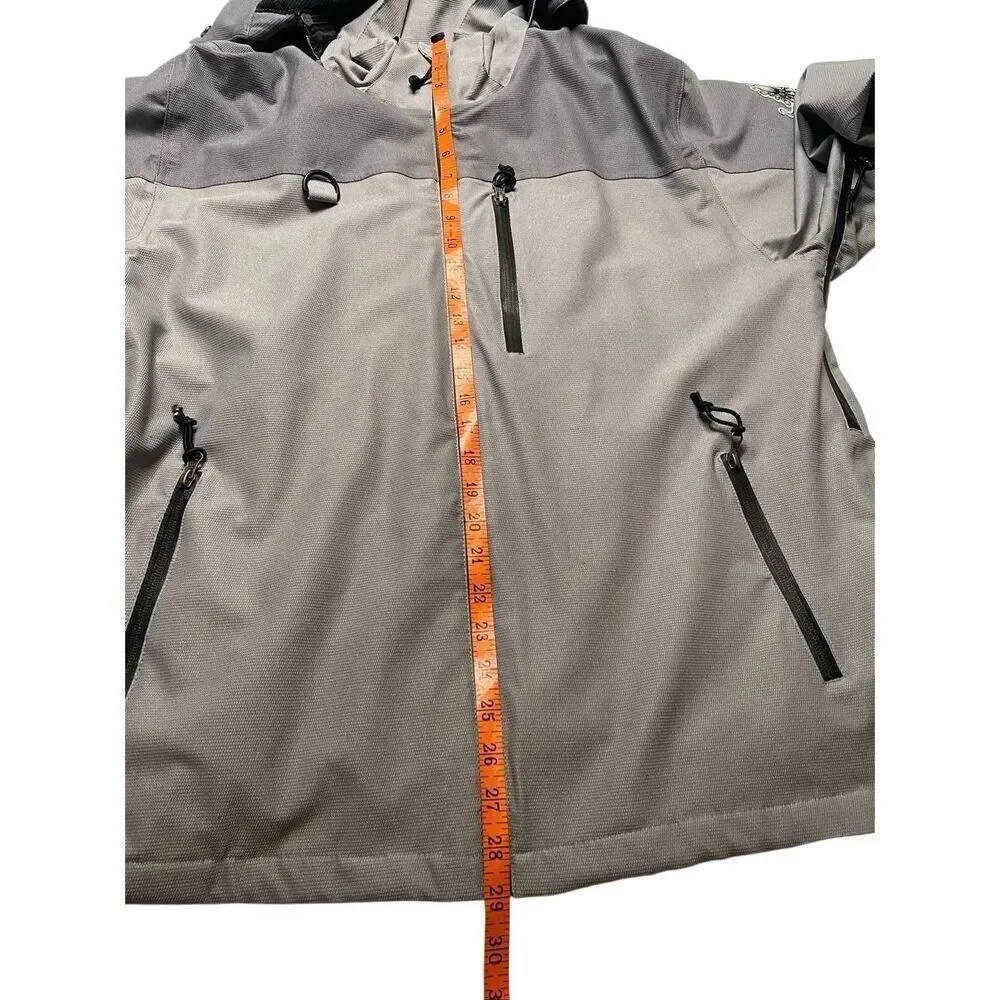 North America Branding Gray Softshell Jacket Men’s Large Hooded Octopus Patch